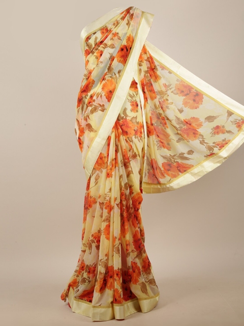 

Pothys Yellow & Red Floral Printed Saree