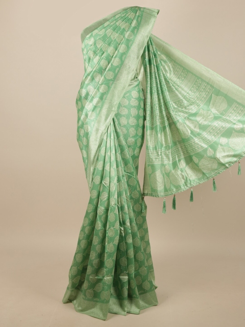 

Pothys Green & Beige Floral Printed Saree