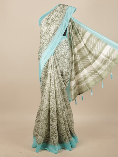 

Pothys Grey & Beige Floral Printed Saree