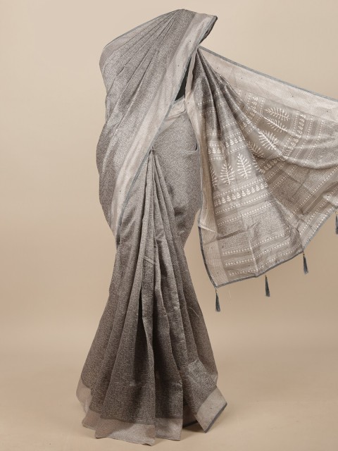 

Pothys Grey & Beige Abstract Printed Saree