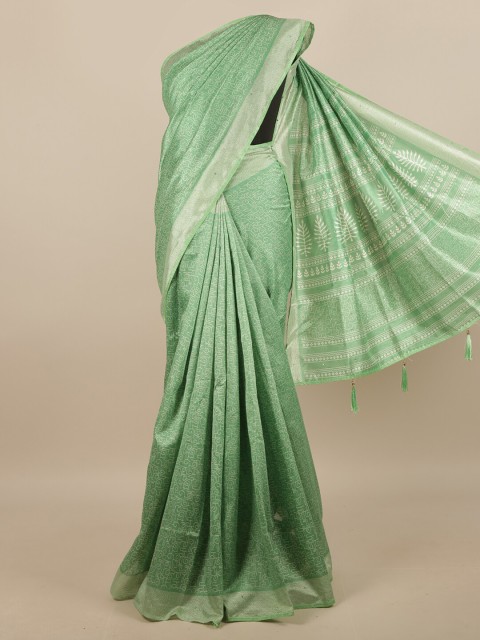 

Pothys Green & Beige Abstract Printed Saree