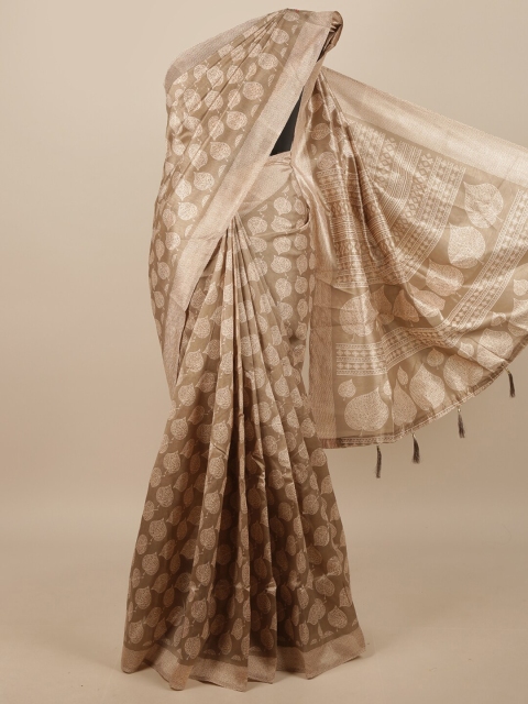 

Pothys Brown & Beige Floral Printed Saree