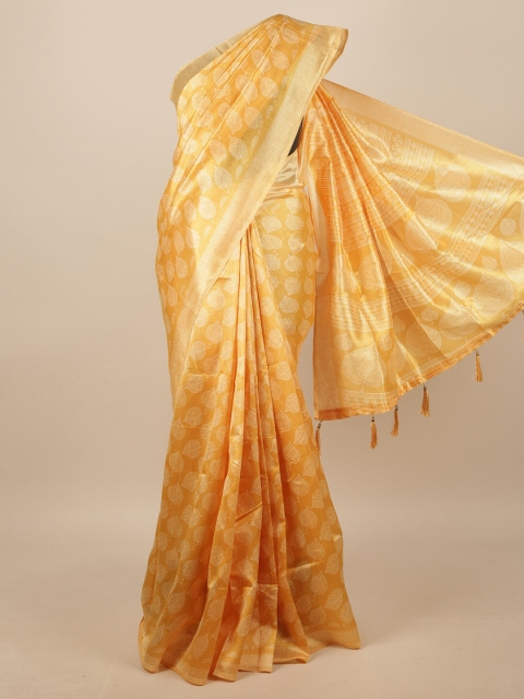 

Pothys Yellow & White Floral Printed Saree
