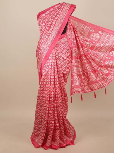 

Pothys Pink & White Floral Printed Saree
