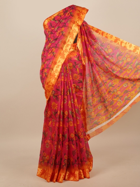 

Pothys Magenta & Green Floral Saree