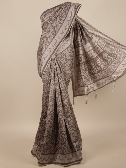 

Pothys Grey & Beige Floral Saree