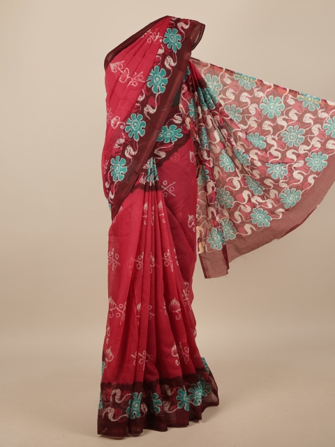 

Pothys Magenta & Green Floral Saree