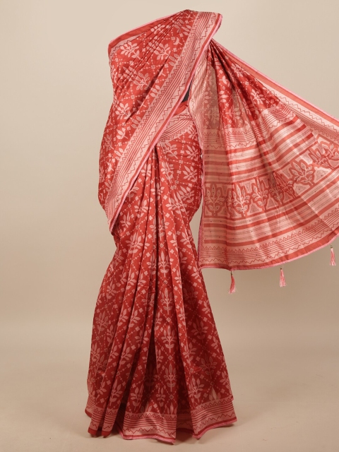 

Pothys Rust & Peach-Coloured Ethnic Motifs Saree