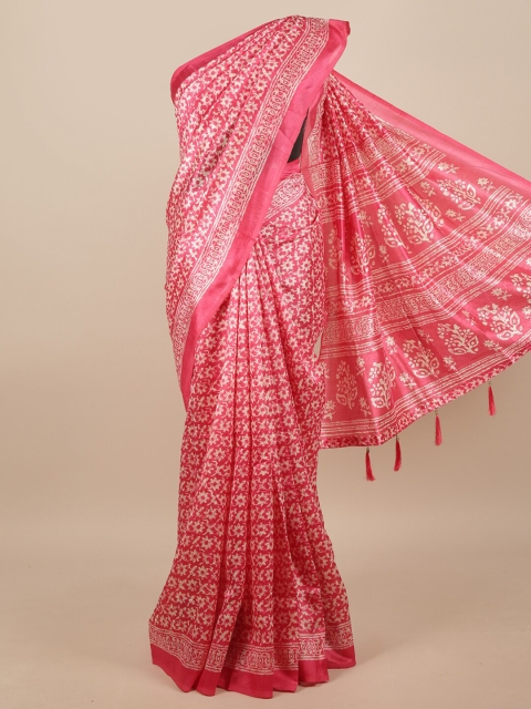 

Pothys Pink & White Batik Saree