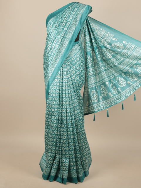 

Pothys Blue & White Batik Saree