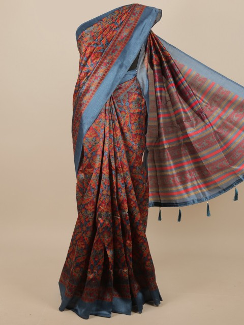 

Pothys Red & Blue Floral Saree