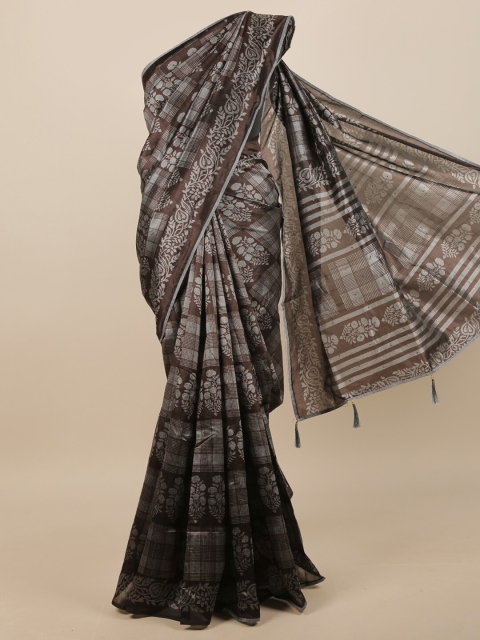 

Pothys Black & Grey Ethnic Motifs Saree