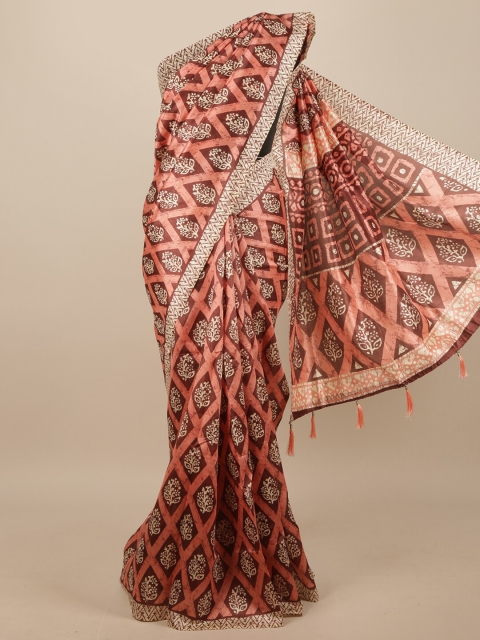 

Pothys Brown & White Ethnic Motifs Saree