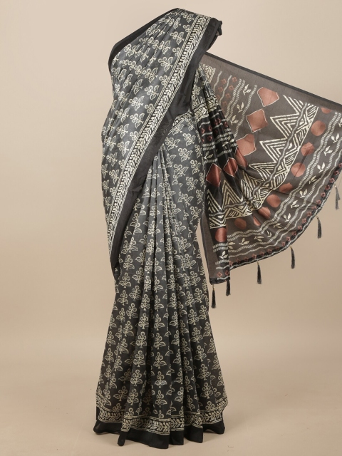 

Pothys Grey & White Ethnic Motifs Saree