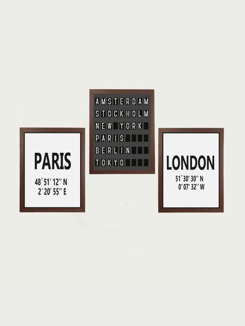 

Home Centre Set of 3 White & Black Printed Paper Posters Without Frame