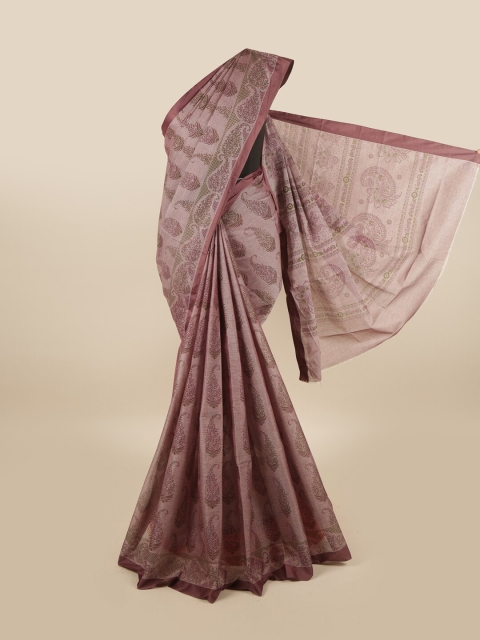 

Pothys Mauve & Green Ethnic Motifs Pure Cotton Saree