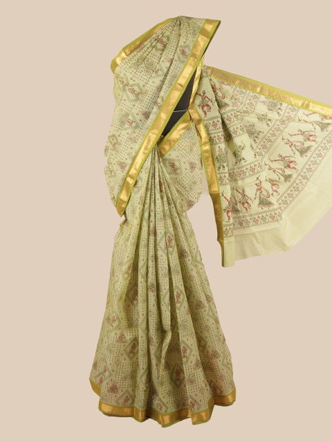 

Pothys Green & Gold Ethnic Motifs Pure Cotton Saree