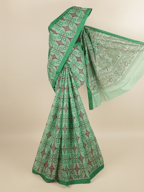 

Pothys Green & Purple Printed Pure Cotton Saree