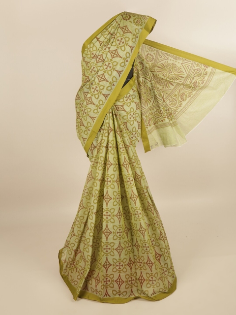 

Pothys Green & Brown Printed Pure Cotton Saree