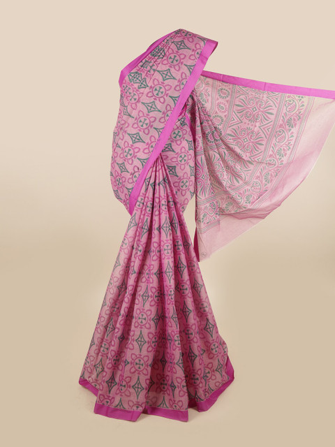 

Pothys Lavender & Green Printed Pure Cotton Saree