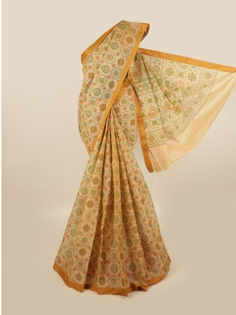 

Pothys Mustard & Beige Ethnic Motifs Pure Cotton Saree