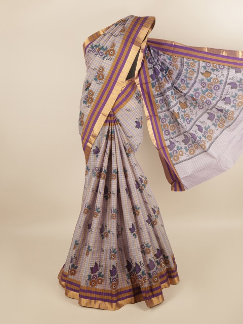 

Pothys Women Multi-Coloured Pure Cotton Floral Printed Saree