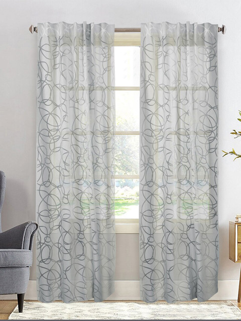 

Home Centre Grey Set of 2 Geometric Long Door Curtains