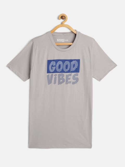 

HERE&NOW Boys Grey Pure Cotton Printed T-shirt
