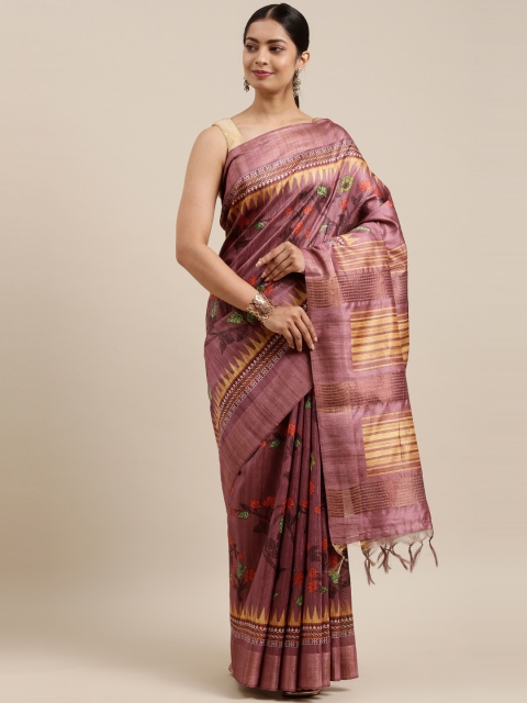 

The Chennai Silks Burgundy Floral Fusion Saree