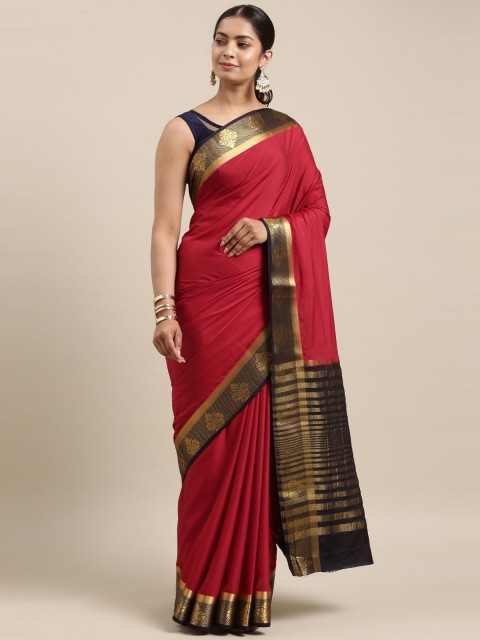 

The Chennai Silks Maroon & Black Zari Fusion Saree