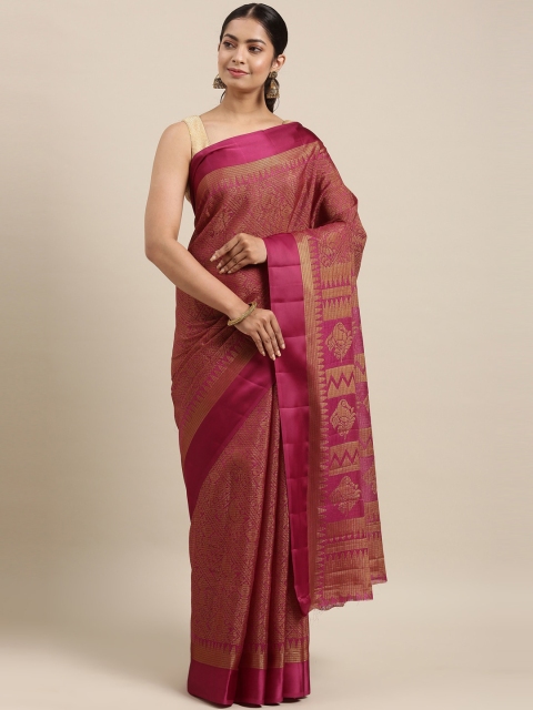 

The Chennai Silks Purple Floral Brasso Fusion Saree