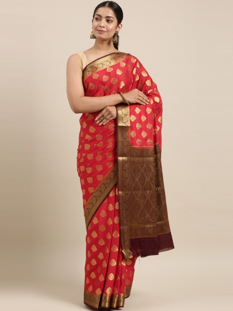 

The Chennai Silks Red & Brown Ethnic Motifs Saree