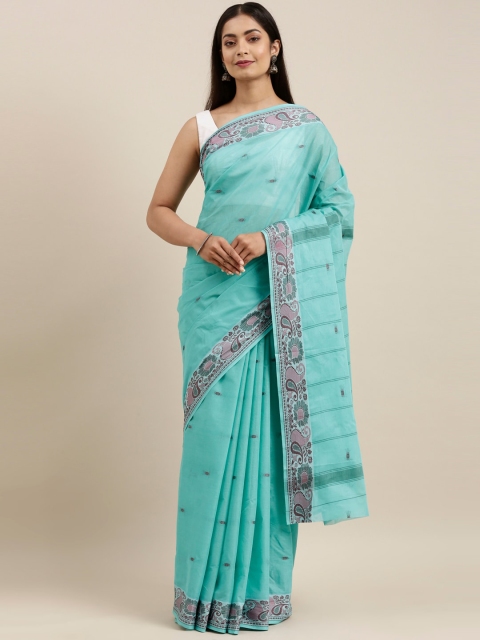 

The Chennai Silks Green & Pink Woven Design Pure Cotton Saree