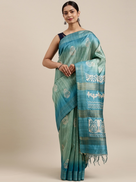 

The Chennai Silks Green Ethnic Motifs Saree