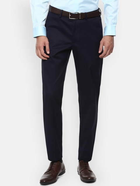 

Louis Philippe Men Navy Blue Slim Fit Formal Trousers