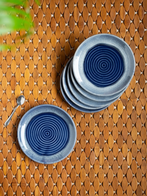 

ExclusiveLane Blue Set of 6 Ceramic Quarter Plates