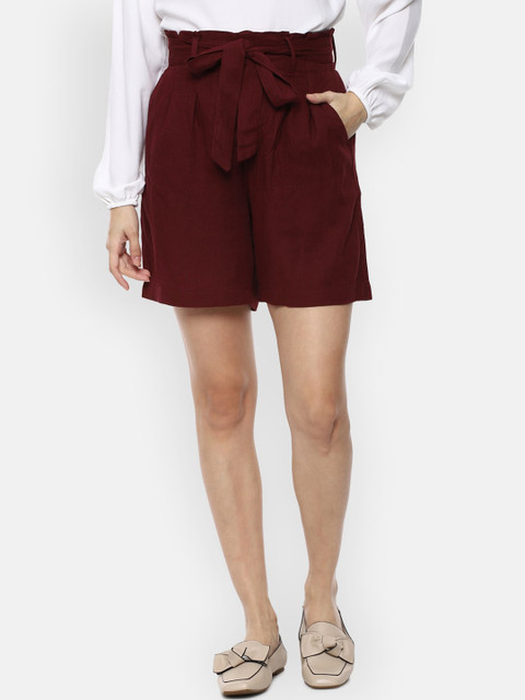 

Van Heusen Woman Women Maroon Regular Shorts