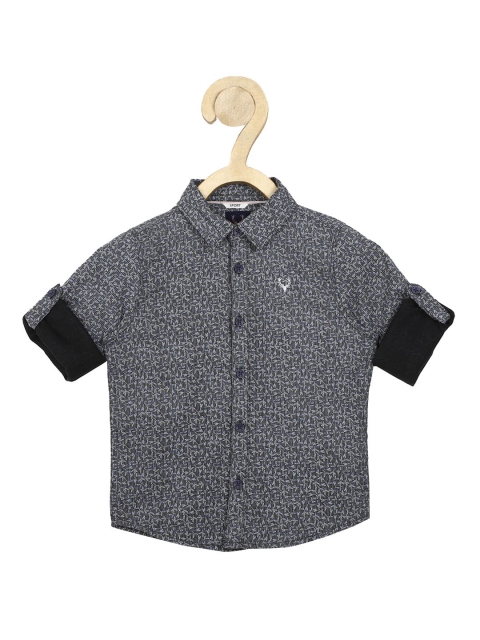 

Allen Solly Junior Boys Grey Slim Fit Ditsy Printed Casual Shirt