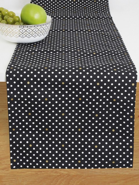 

Home Centre Black & White Printed Pure Cotton Table Runner
