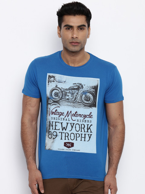 

Killer Men Blue Printed T-shirt