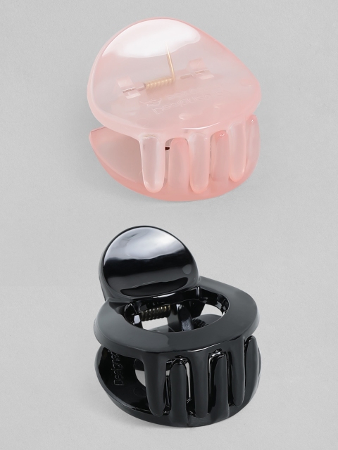 

TOKYO TALKIES X rubans FASHION ACCESSORIES Women Black & Pink Set of 2 Hair Accessory Set