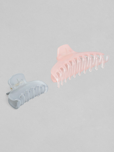 

TOKYO TALKIES X rubans FASHION ACCESSORIES Women Grey & Pink Set of 2 Hair Accessory Set