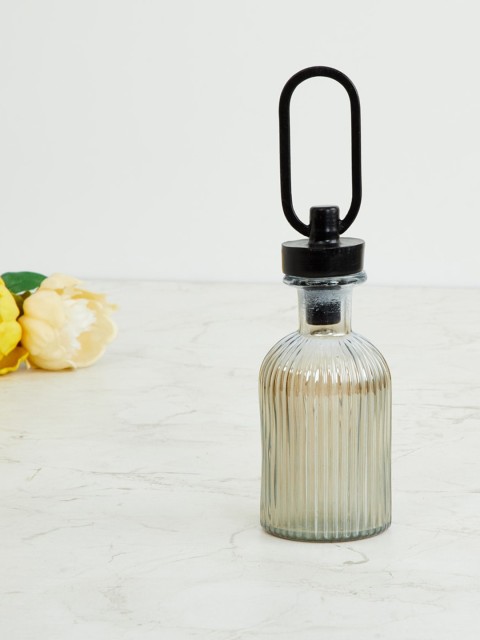 

Home Centre Silver-Coloured Fiesta Glass Bottle with Metal Stopper