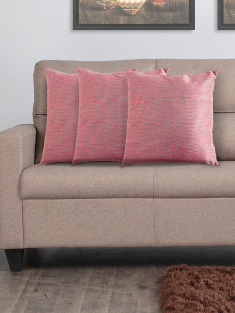 

Home Centre Set of 3 Red Striped Cushions