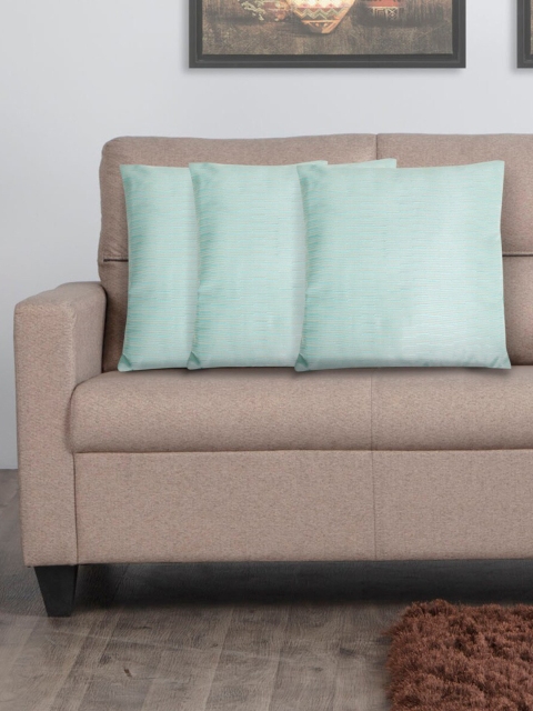 

Home Centre Set Of 3 Blue Solid Square Cushions