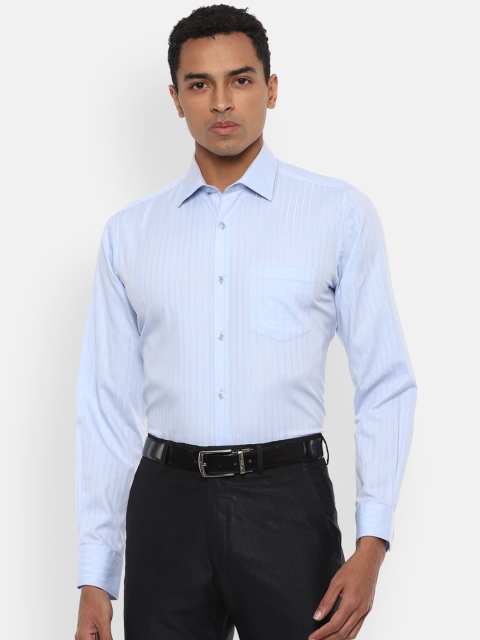 

Van Heusen Men Blue Opaque Striped Formal Shirt