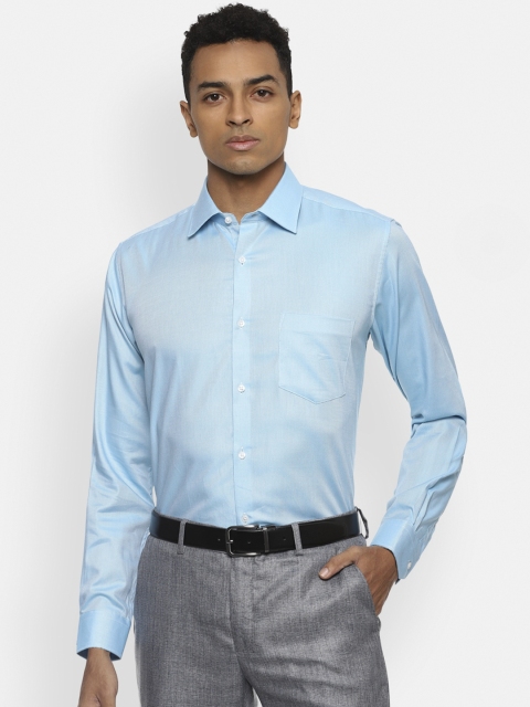 

Van Heusen Men Blue Opaque Pure Cotton Formal Shirt