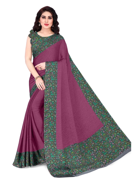 

KALINI Purple & Green Floral Bagh Saree