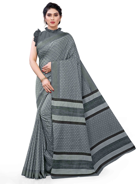 

KALINI Grey & Black Art Silk Saree