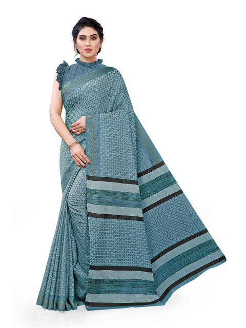 

KALINI Blue & Grey Art Silk Saree